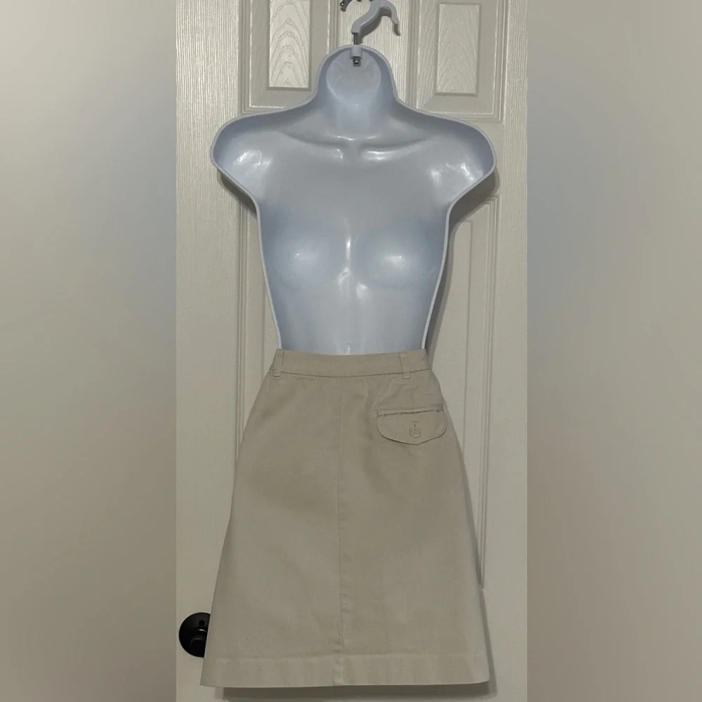 Annex Petite Khaki Utility Skirt Size 4P Button Pocket Belted Style